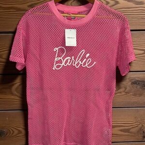 Forever 21 Pink Mesh Barbie Tee